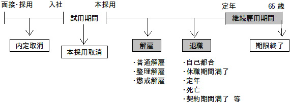 採用から定年退職まで